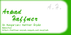 arpad haffner business card